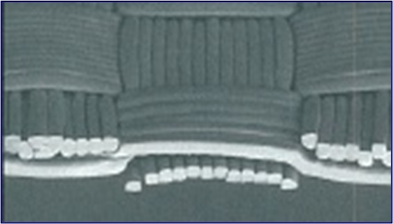 極細ナイロン織物の一例
※(経緯ともに17dT/12f)
