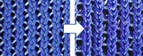 図2.水着用ポリウレタン混トリコットのポリウレタン脆化の一例