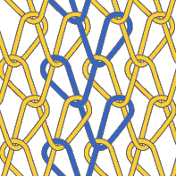 (a)デンビー編み