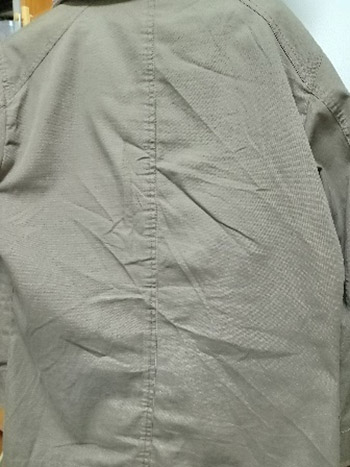 図1 綿ジャケットの着用しわ